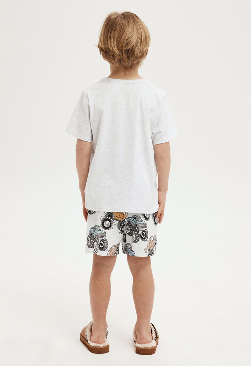 Cotton On - Jordan short sleeve pyjama set - snow marle/crazy trucks