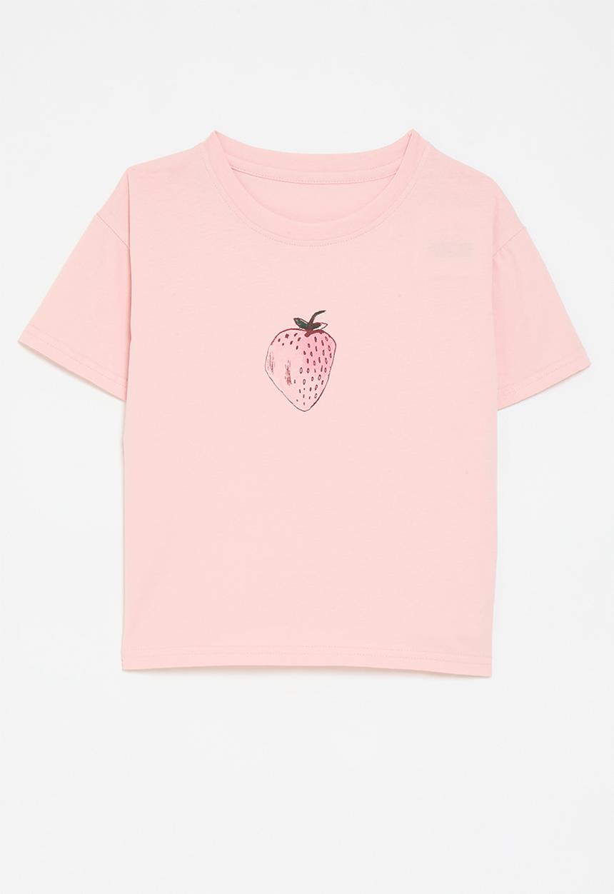 Pop Candy - Strawberry print tee - pink