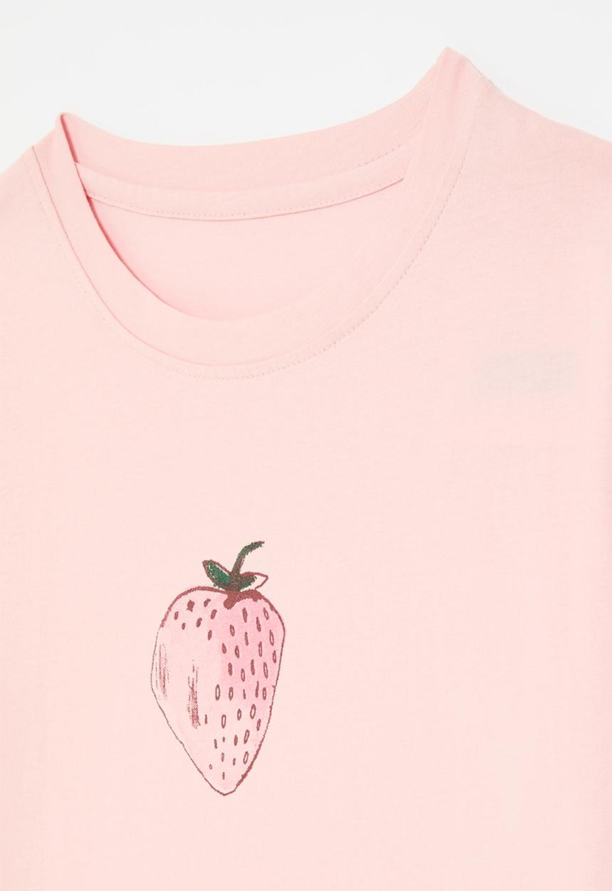 Pop Candy - Strawberry print tee - pink