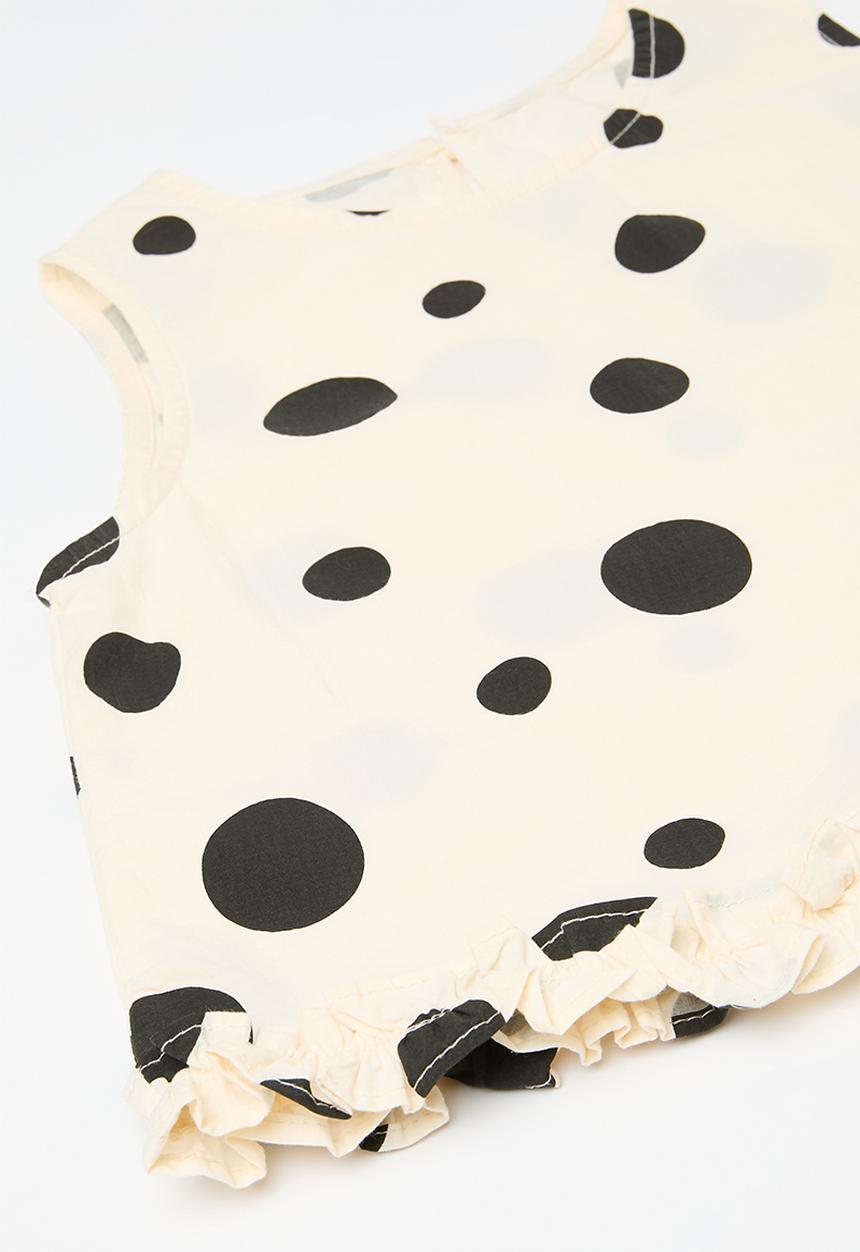 Pop Candy - Polka dot top & bottom set - black & off white