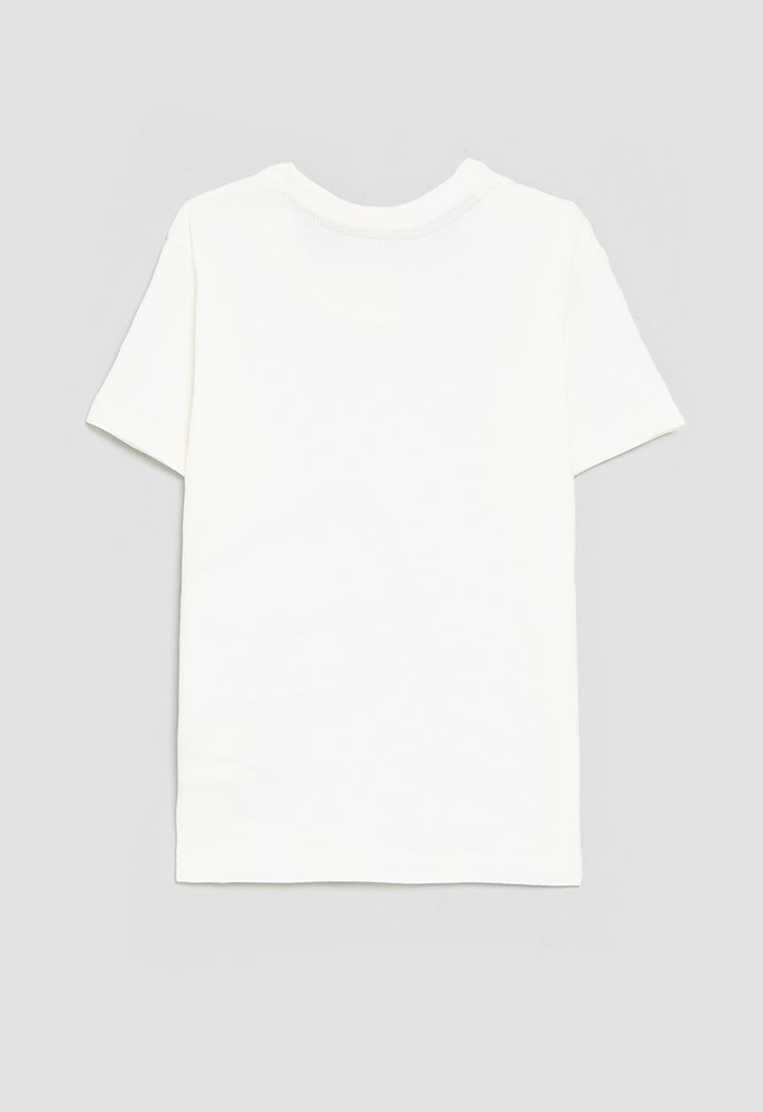 Pop Candy - Dino print crew neck tee - white & grey