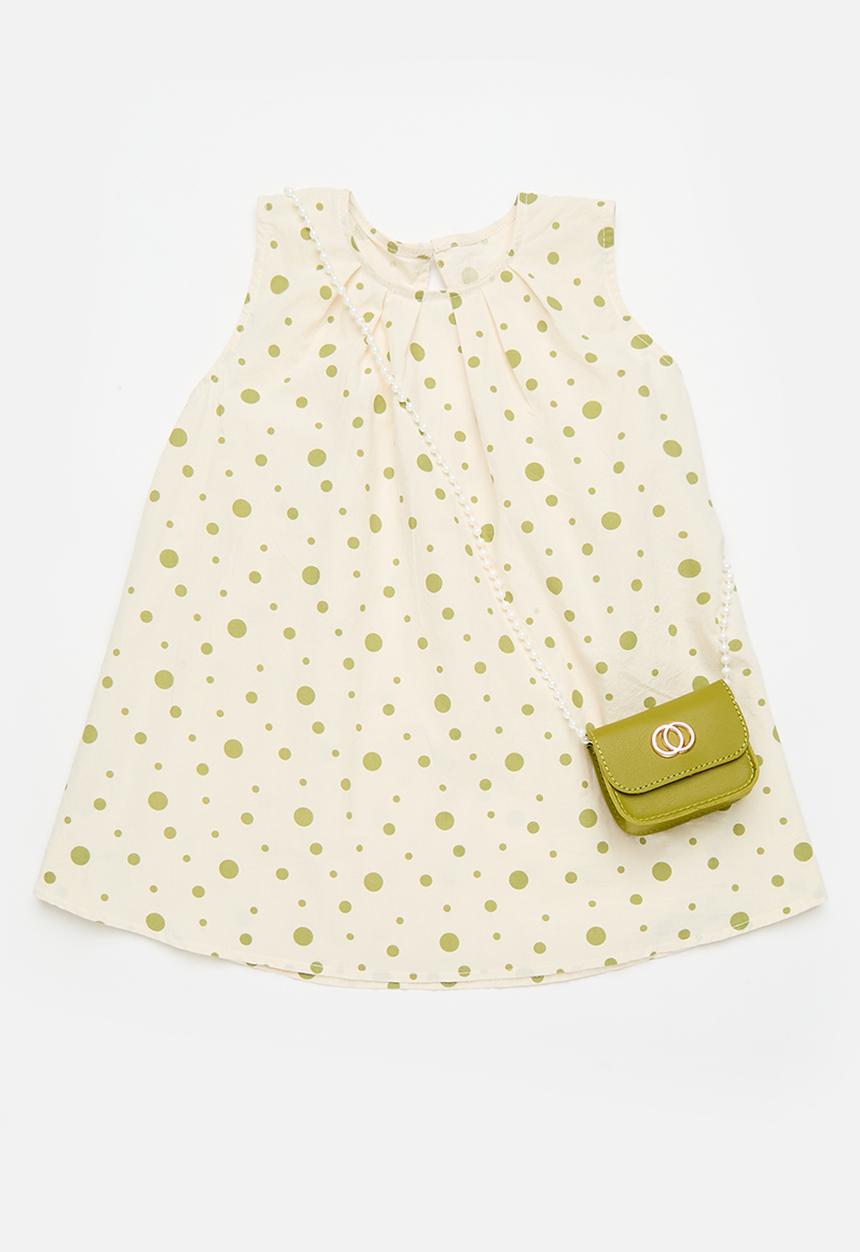 Pop Candy - Printed dress - ecru & green