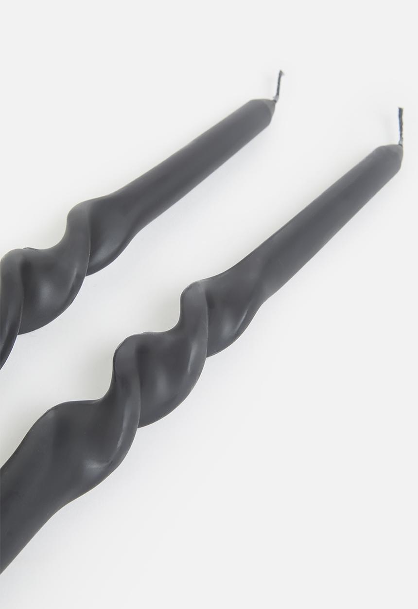 H&S - Twisted Candle Set - Black