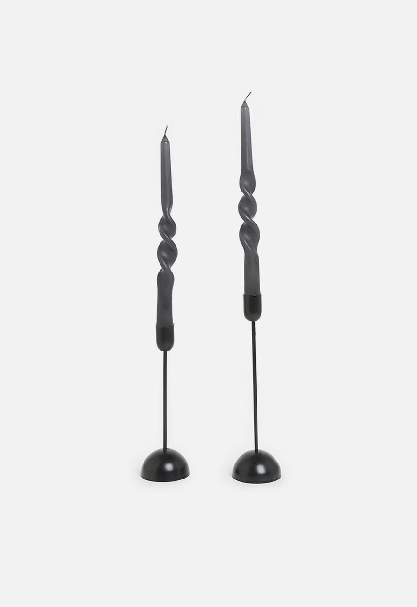 H&S - Twisted Candle Set - Black