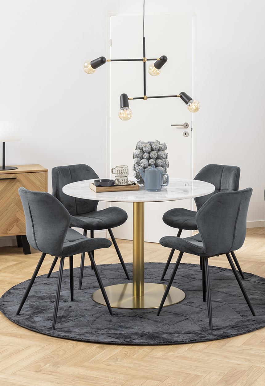 Sixth Floor - Corby dining table - gold & white 