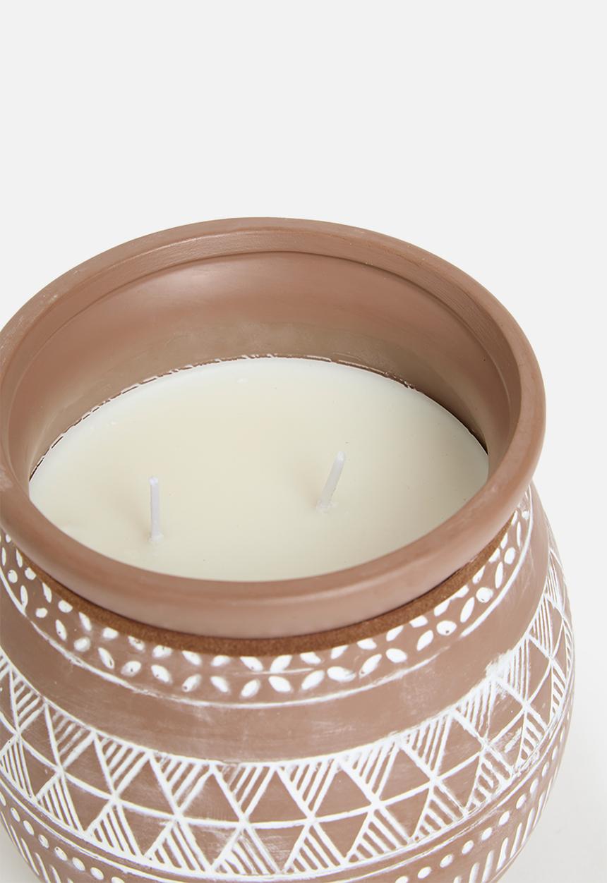 H&S - Scented Cement Pot Candle - Exotic Wood