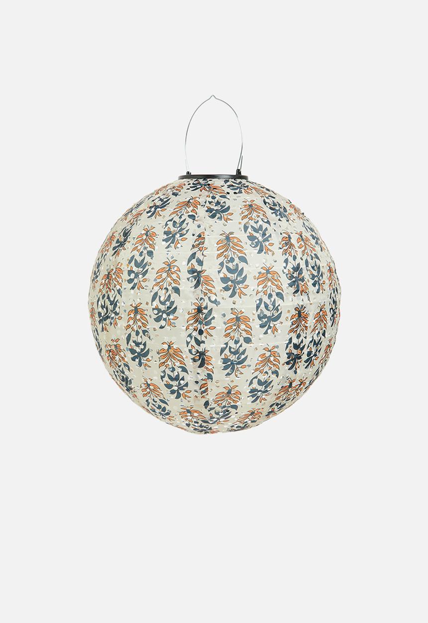 H&S - Solar black print paper lantern - Natural