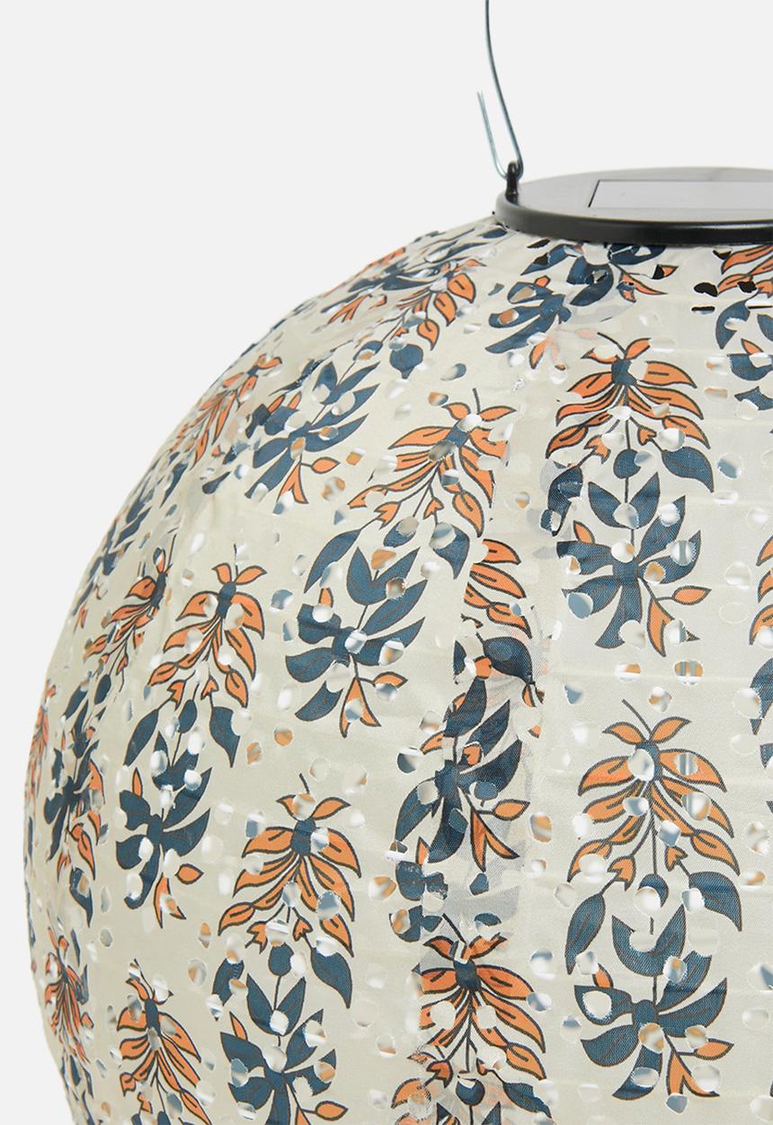 H&S - Solar black print paper lantern - Natural