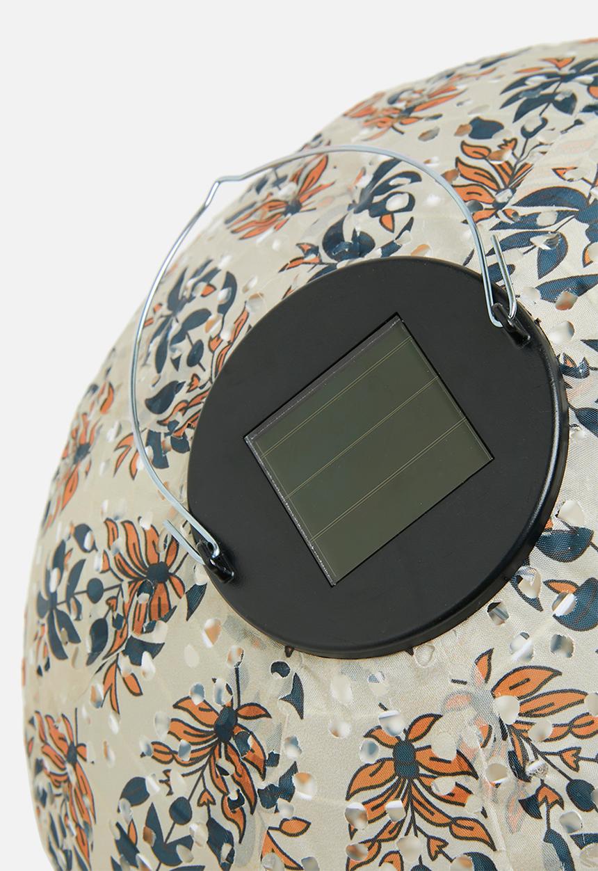 H&S - Solar black print paper lantern - Natural