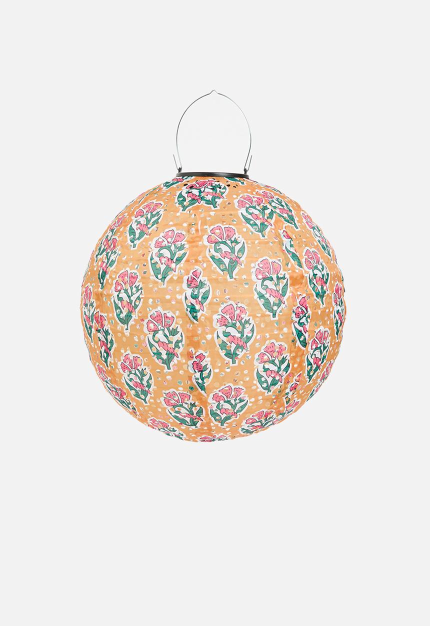 H&S - Solar black print paper lantern - Yellow
