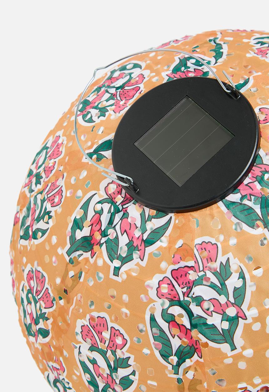 H&S - Solar black print paper lantern - Yellow