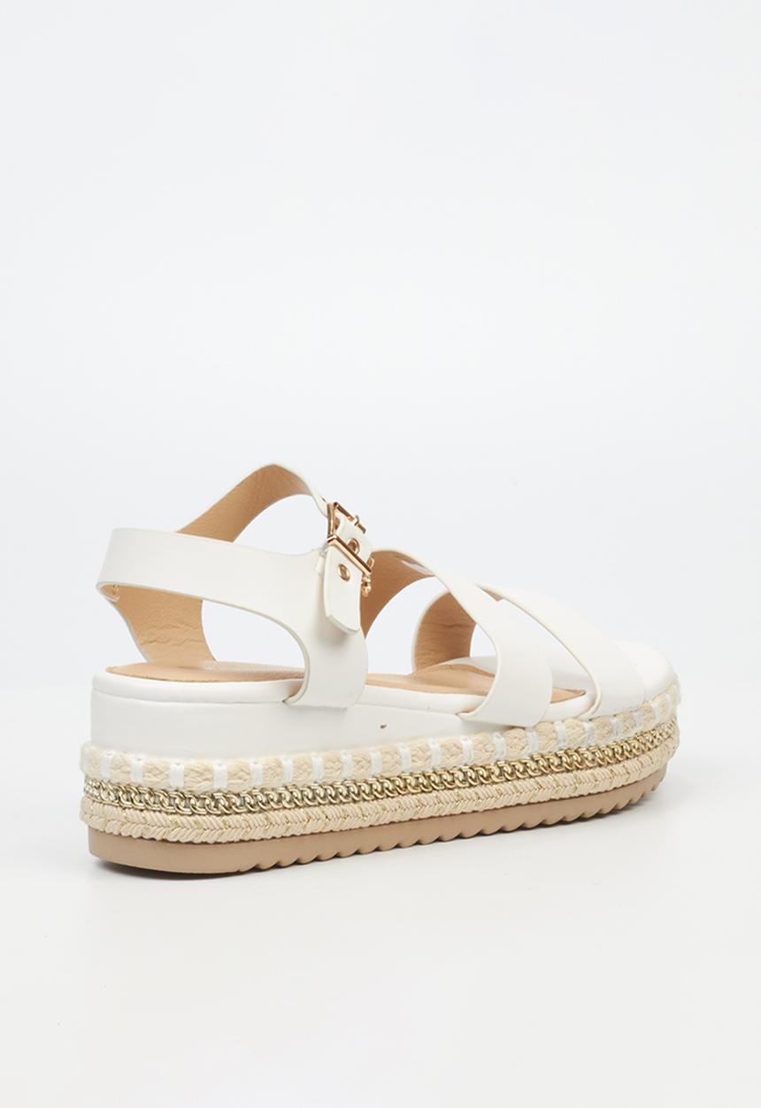 Miss Black - Bekki 1 chunky flatform - white