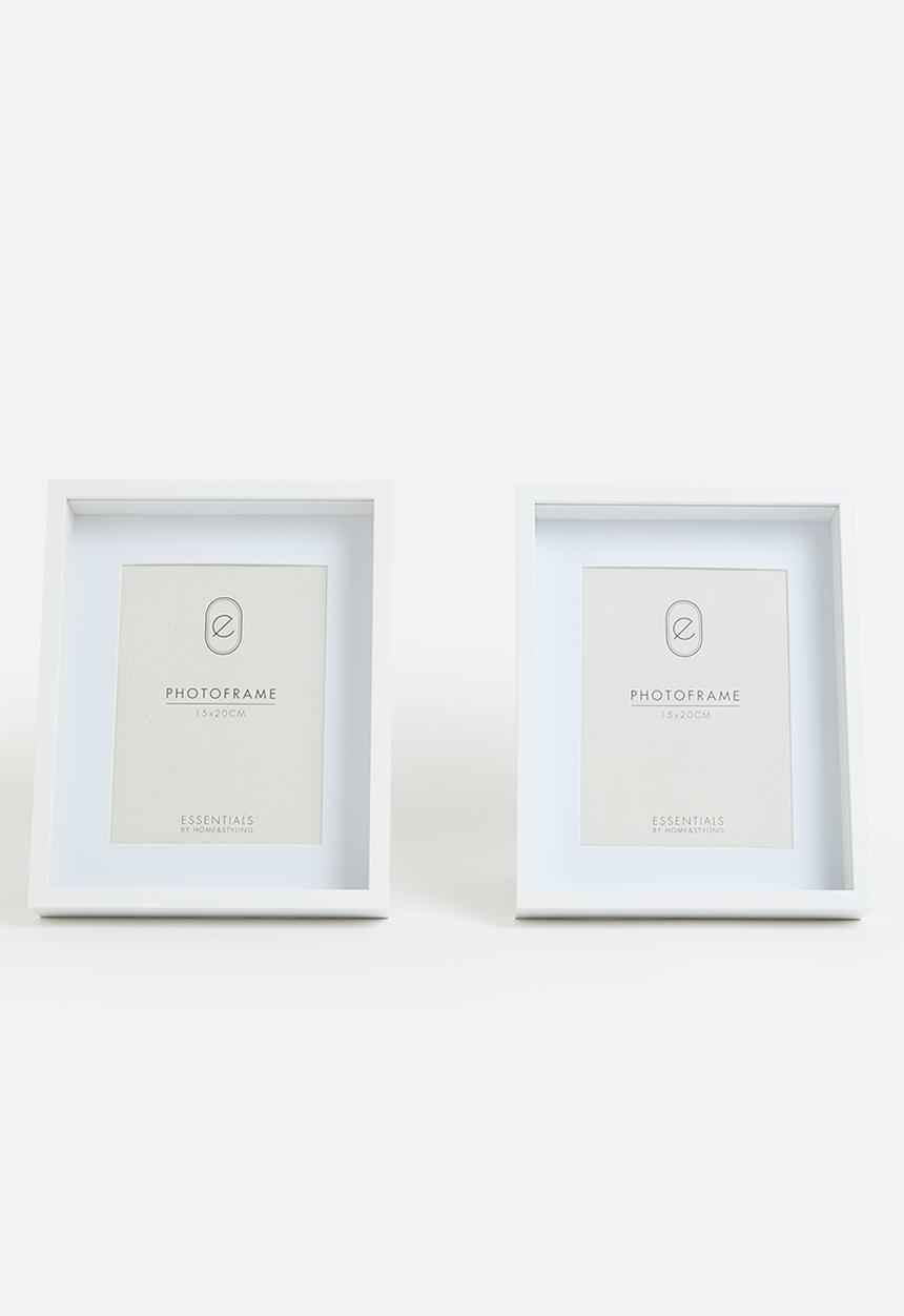 H&S - Photo Frame White Set of 2