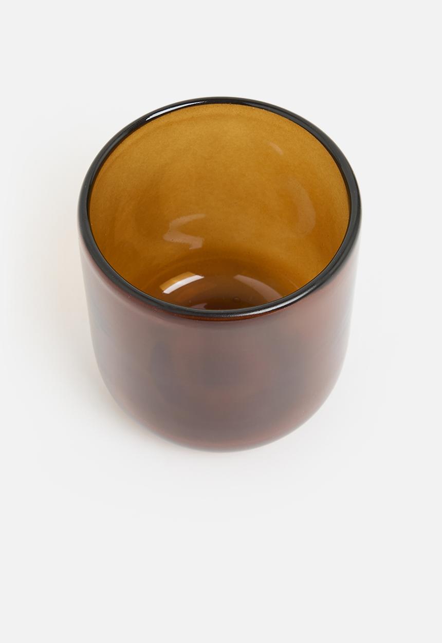H&S - Blown glass tealight holder set of 3 - amber