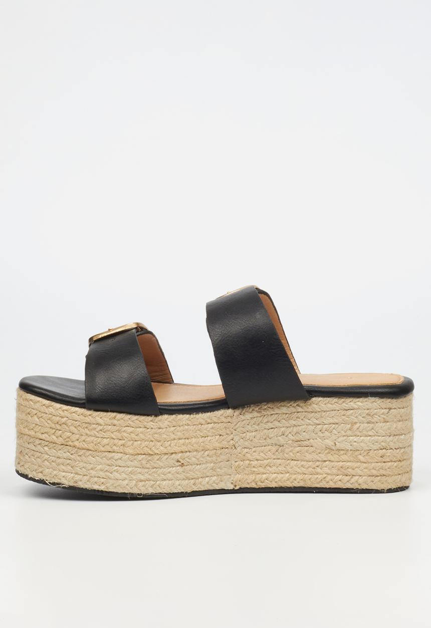 Miss Black - Hemp 1 espadrille - black