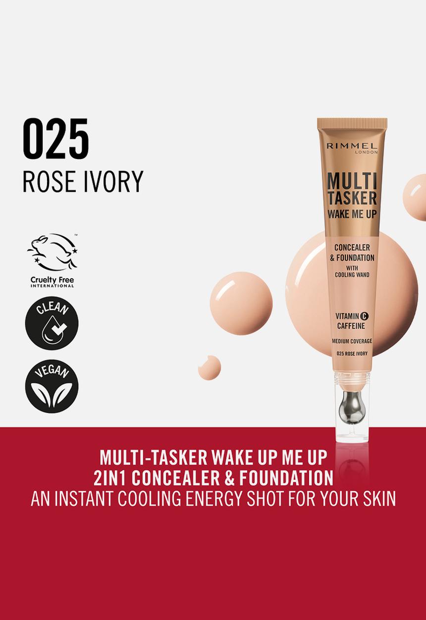Rimmel - Multi-Tasker Wake Me Up Concealer & Foundation - Rose Ivory