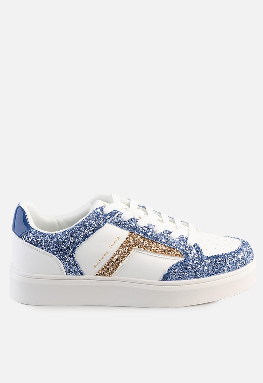 SISSY BOY - Glitter outline sneaker - blue/white