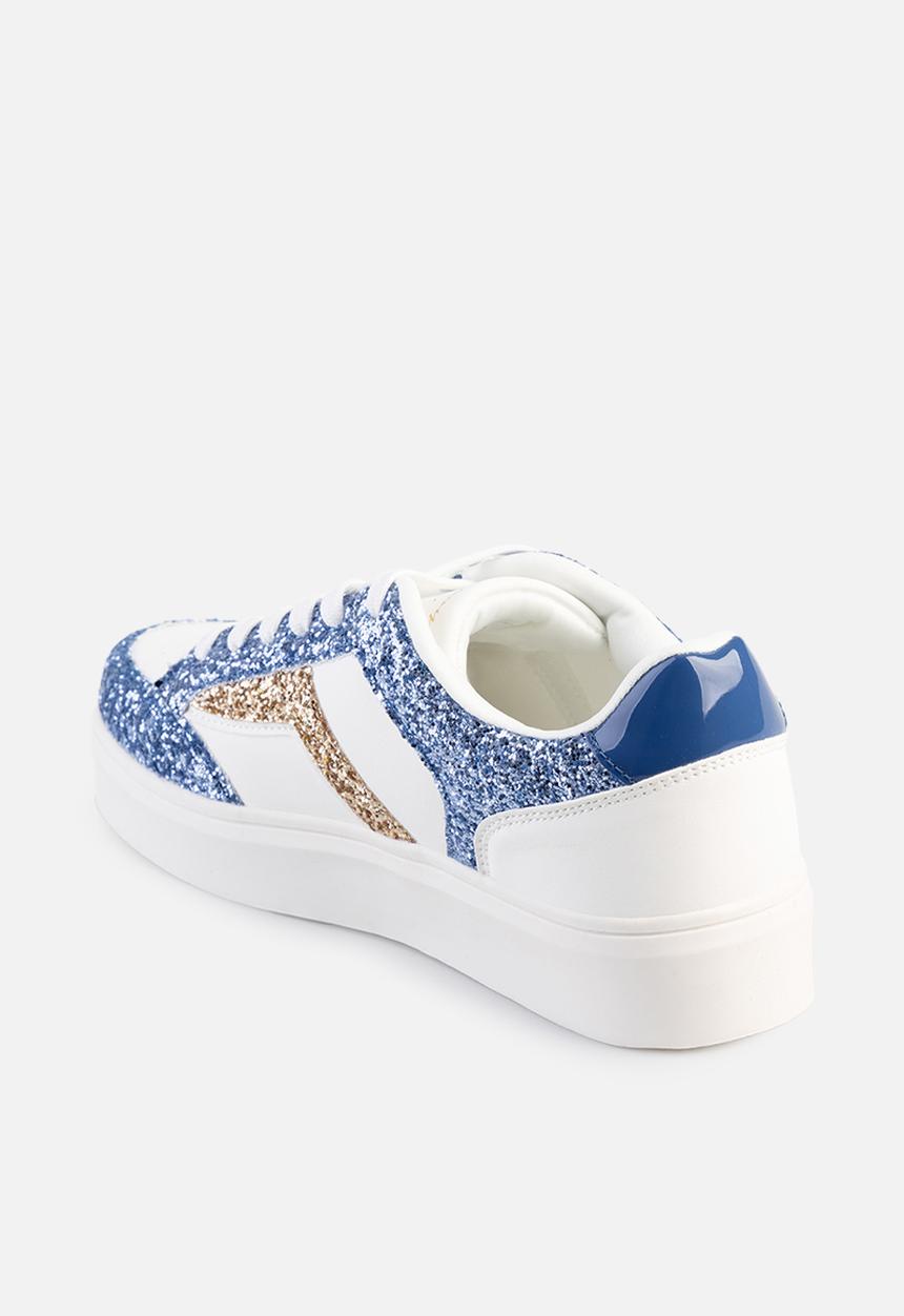 SISSY BOY - Glitter outline sneaker - blue/white