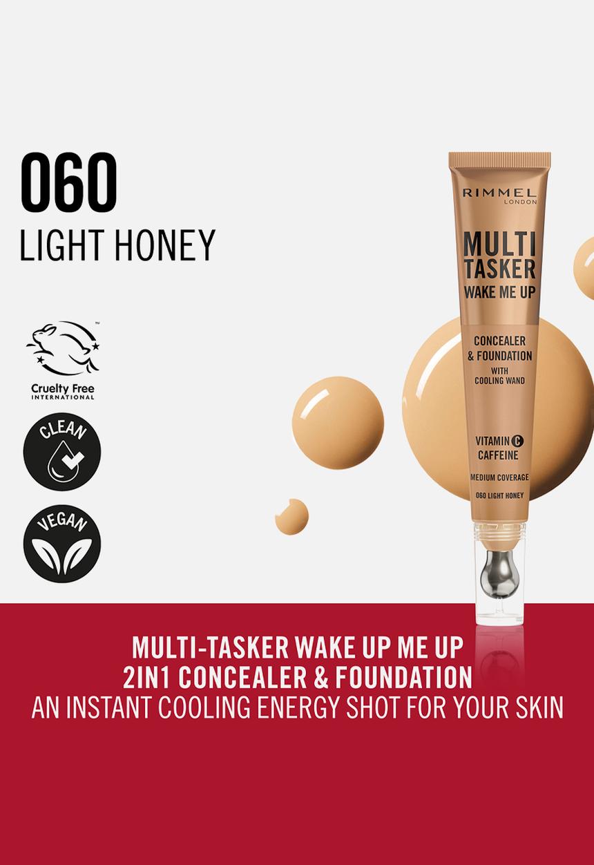 Rimmel - Multi-Tasker Wake Me Up Concealer & Foundation - Light Honey