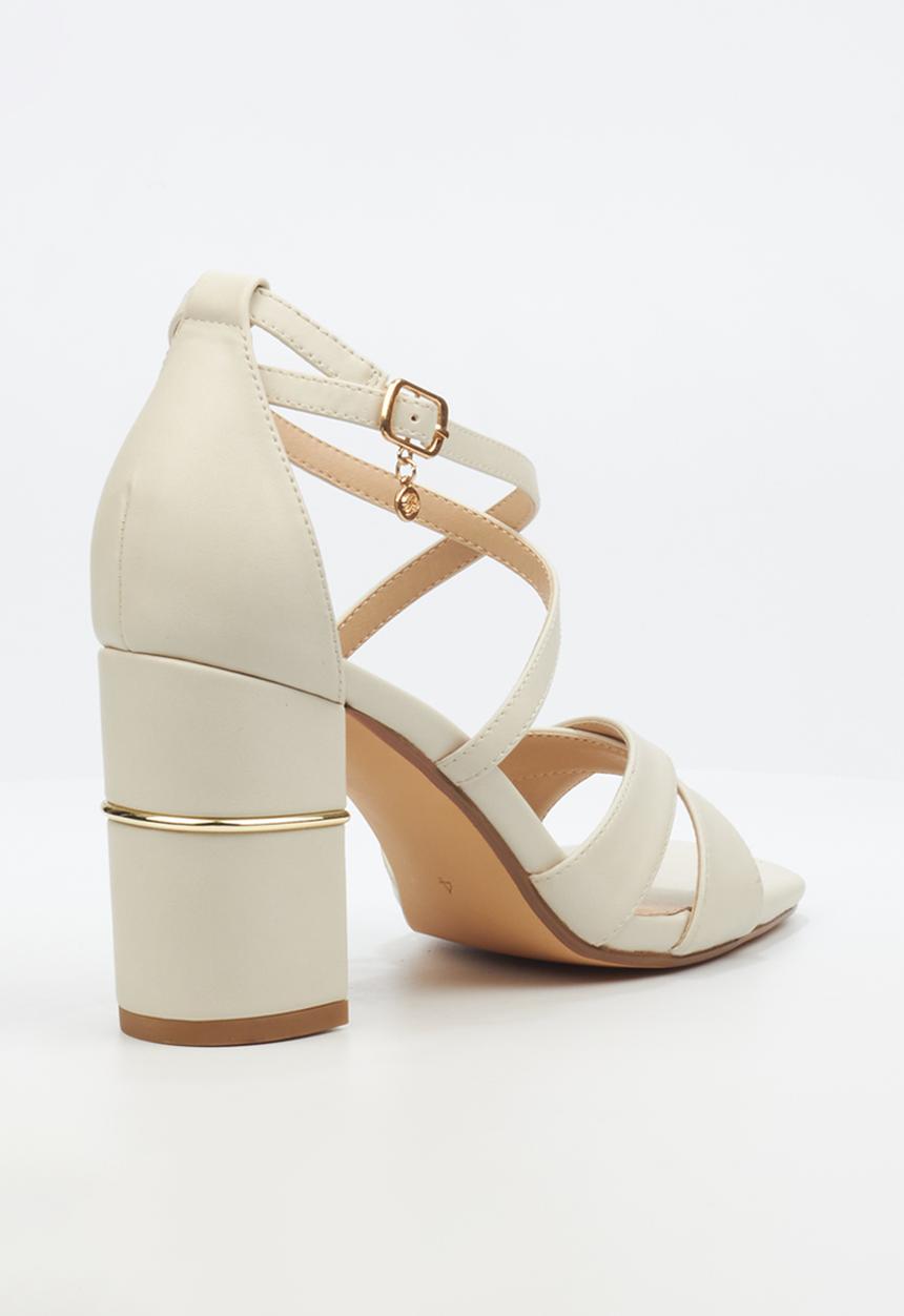 Miss Black - Café 1 block heel - bone
