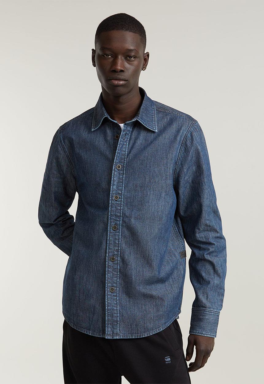 G-STAR - Regular denim shirt l\s - worn in sea stone