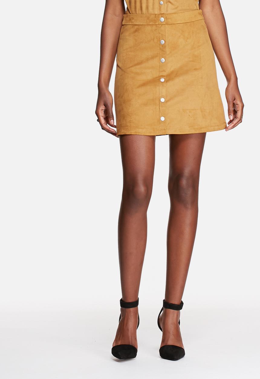 Pieces - Coline faux suede A-line skirt
