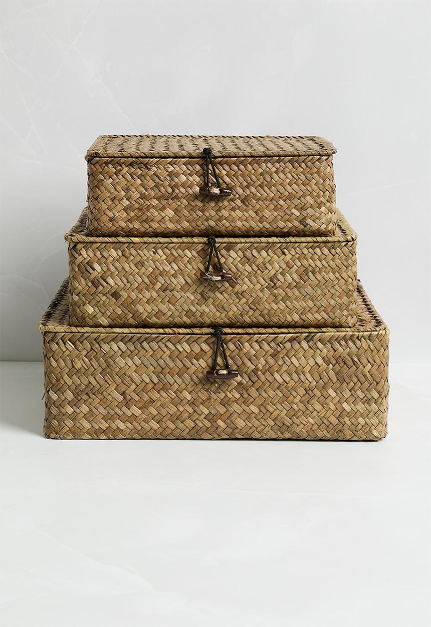 Sixth Floor - Seagrass keepsake box - brown