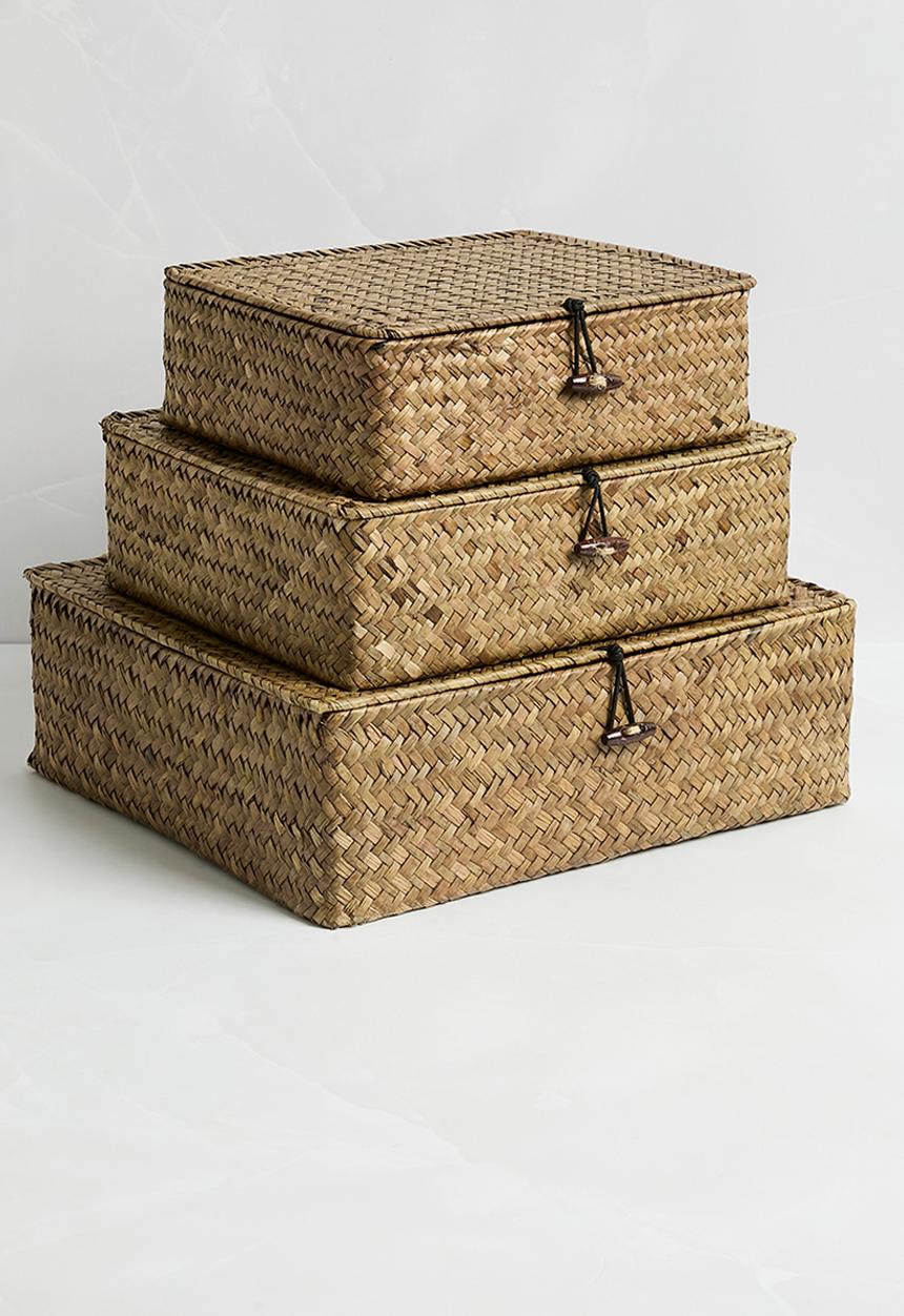 Sixth Floor - Seagrass keepsake box - brown