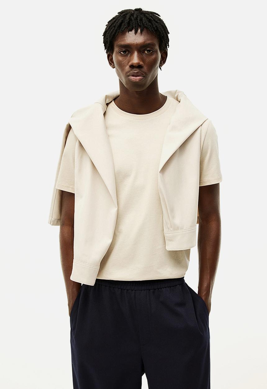 H&M - Slim fit pima cotton T-shirt - beige