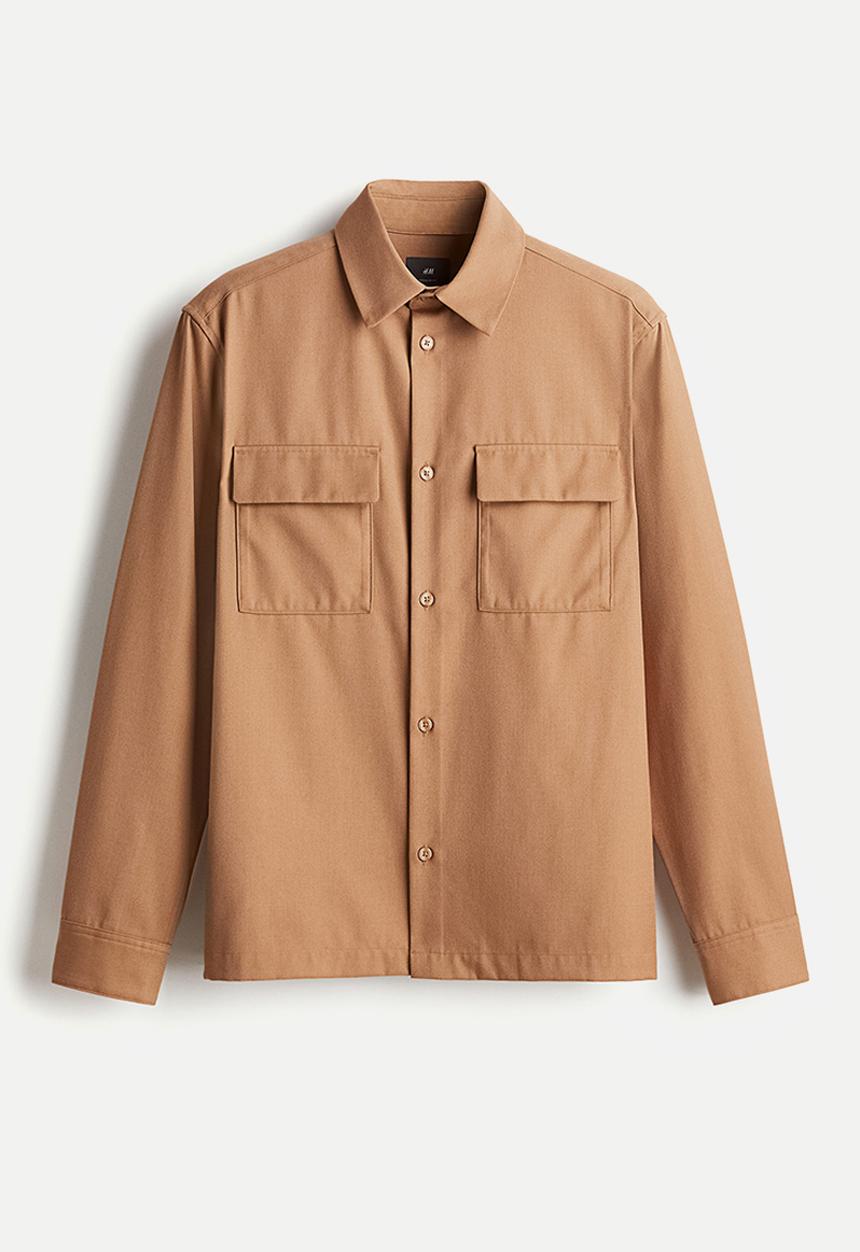 H&M - Regular fit twill overshirt - brown
