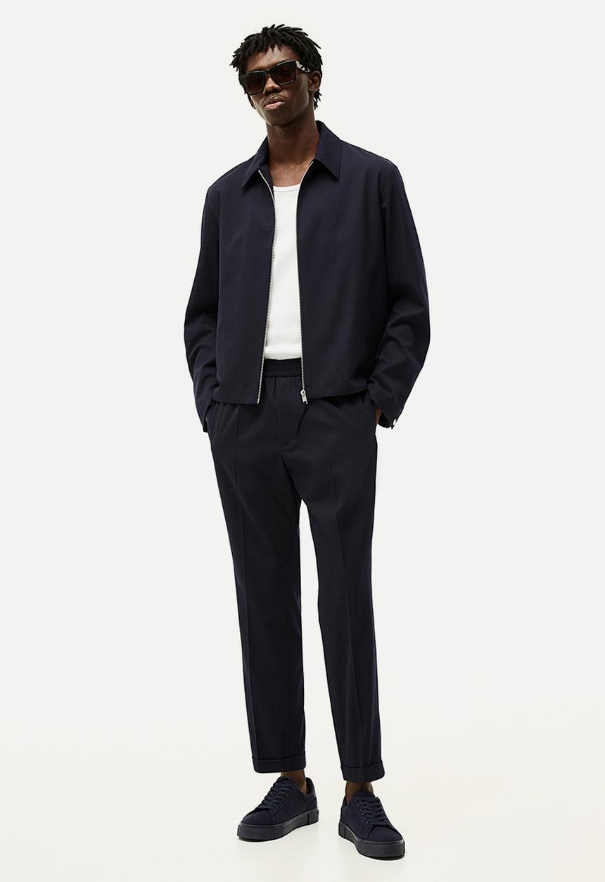 H&M - Slim fit tailored joggers - navy