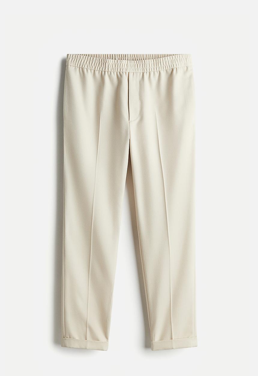 H&M - Slim fit tailored joggers - beige