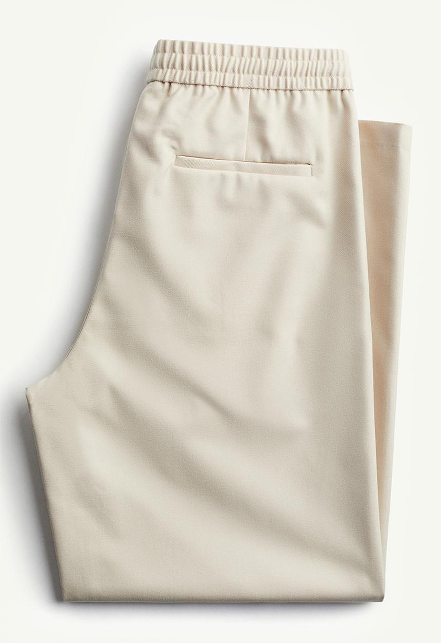 H&M - Loose fit twill joggers - beige