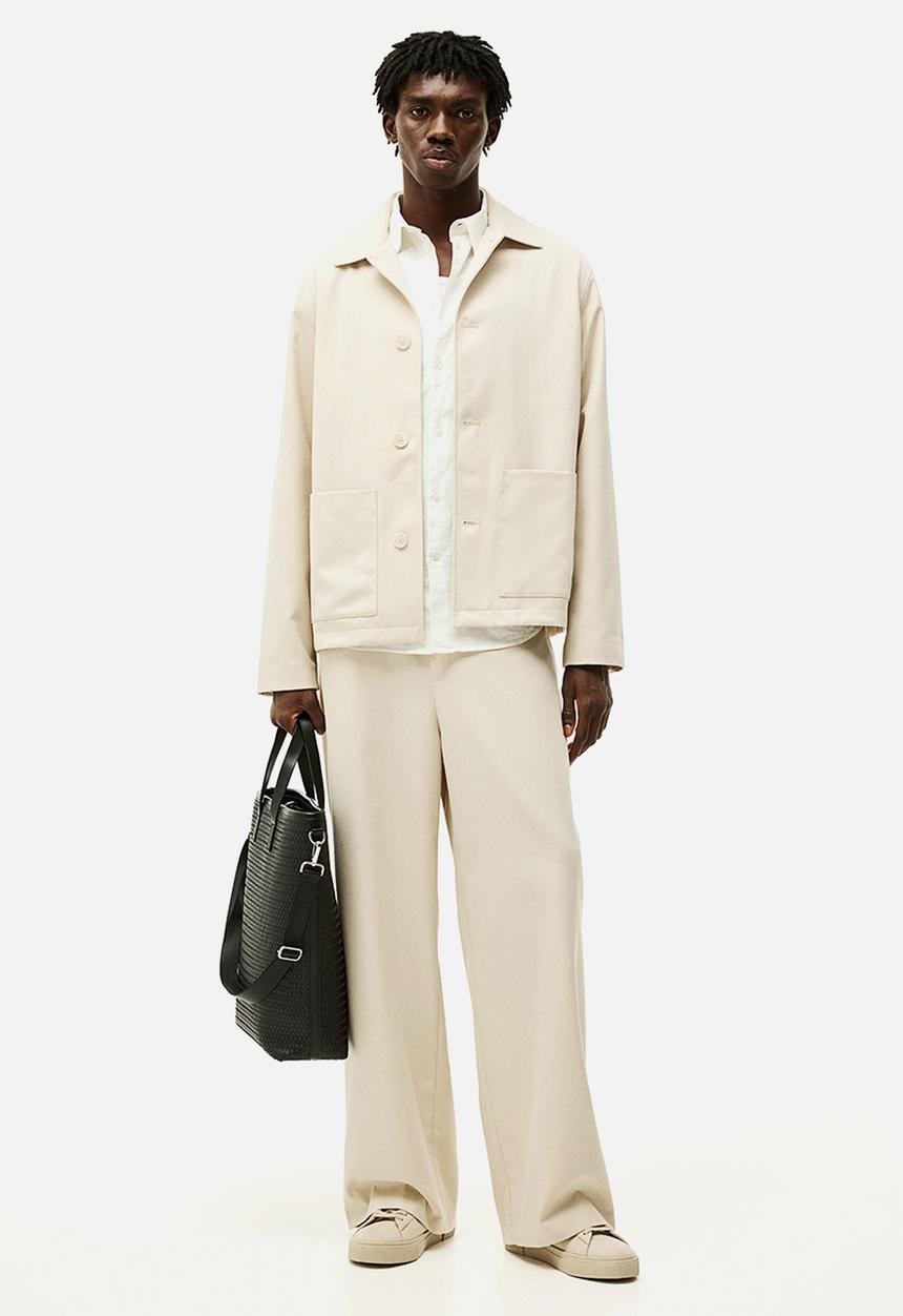 H&M - Loose fit twill joggers - beige