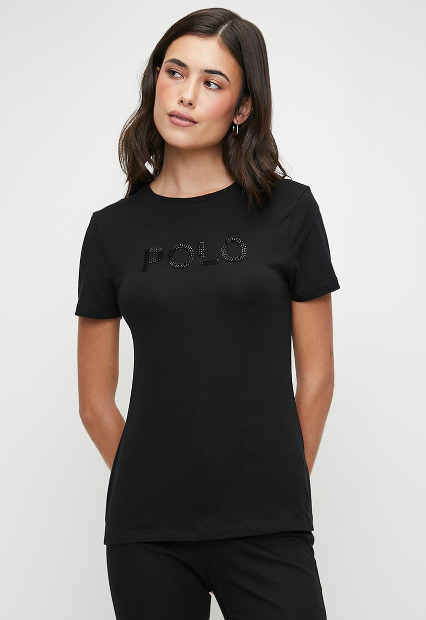 POLO - Wmn Addison Beaded Short Slevee T-Shirt - Black