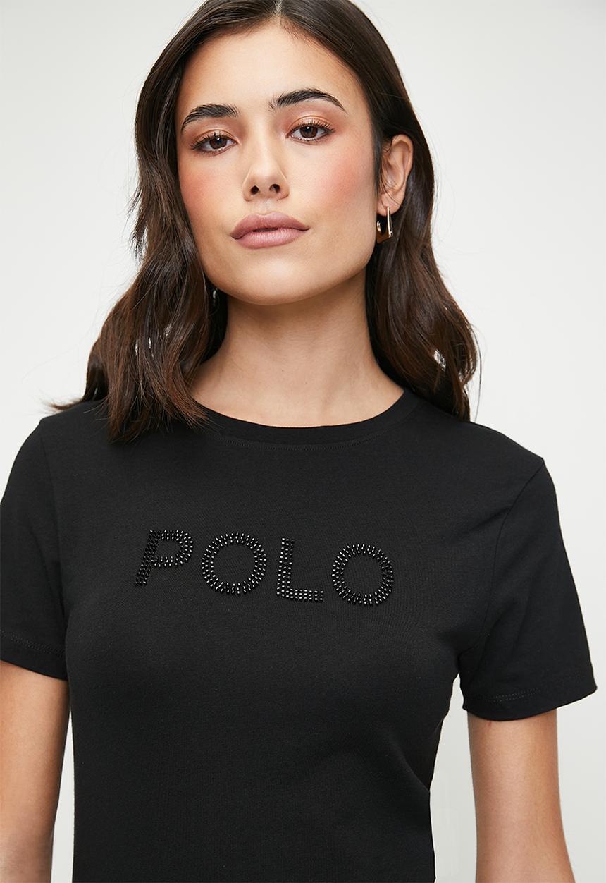 POLO - Wmn Addison Beaded Short Slevee T-Shirt - Black