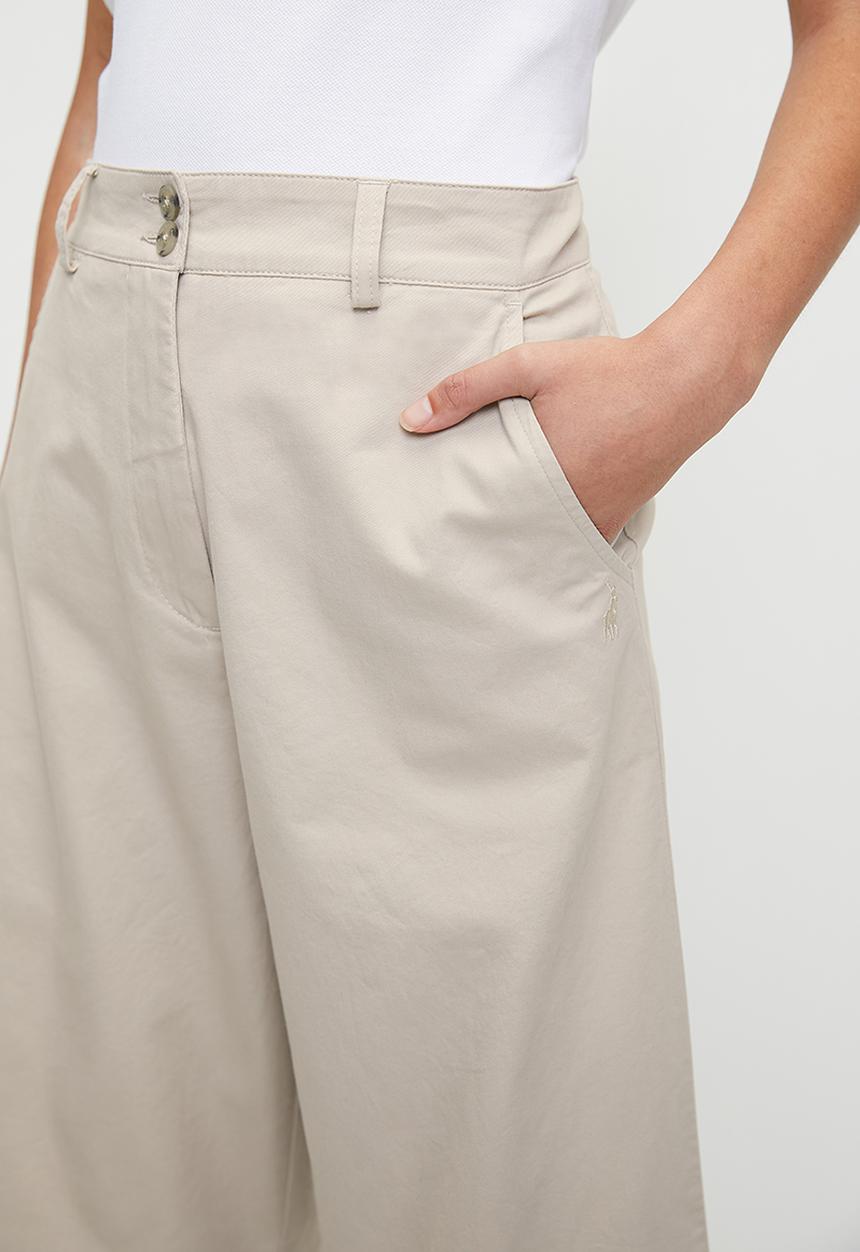 POLO - Wmn Sadie Wide Leg Chino - Stone