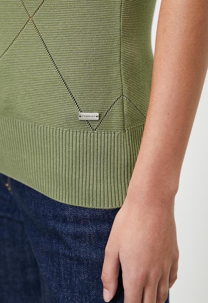 Pringle of Scotland - Pringle claire knitwear top - sage 