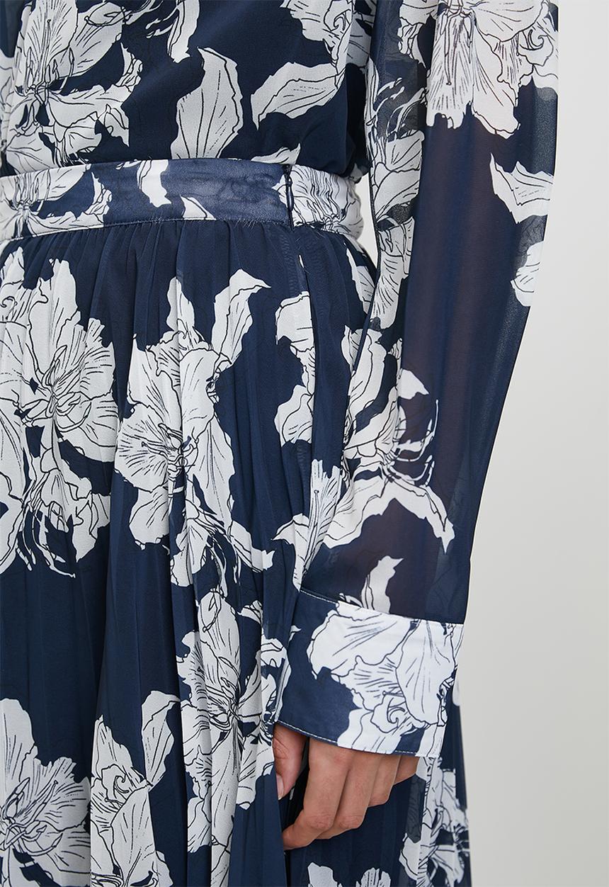 edit - Co-ord printed pleated skirt - stencil floral