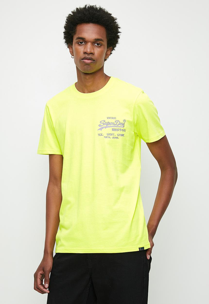 Superdry. - Neon Vintage Logo T-Shirt - Neon Yellow