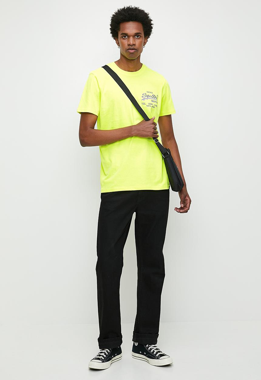 Superdry. - Neon Vintage Logo T-Shirt - Neon Yellow