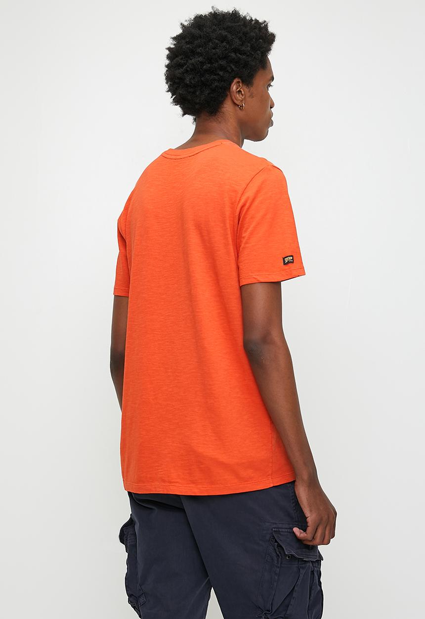 Superdry. - Copper Label Script Tee - Denim Co Rust Orange Slub