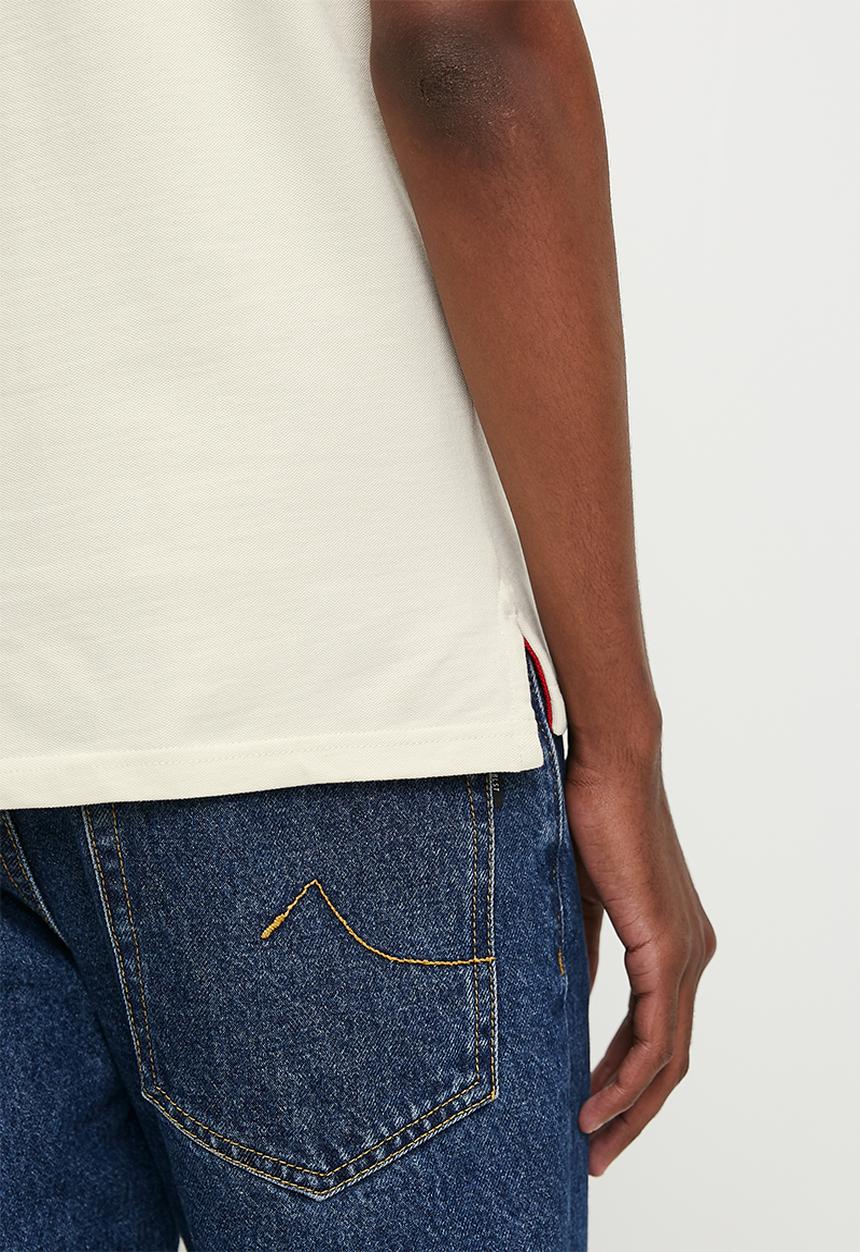POLO - Landon tipped cuff logo ss golfer - white