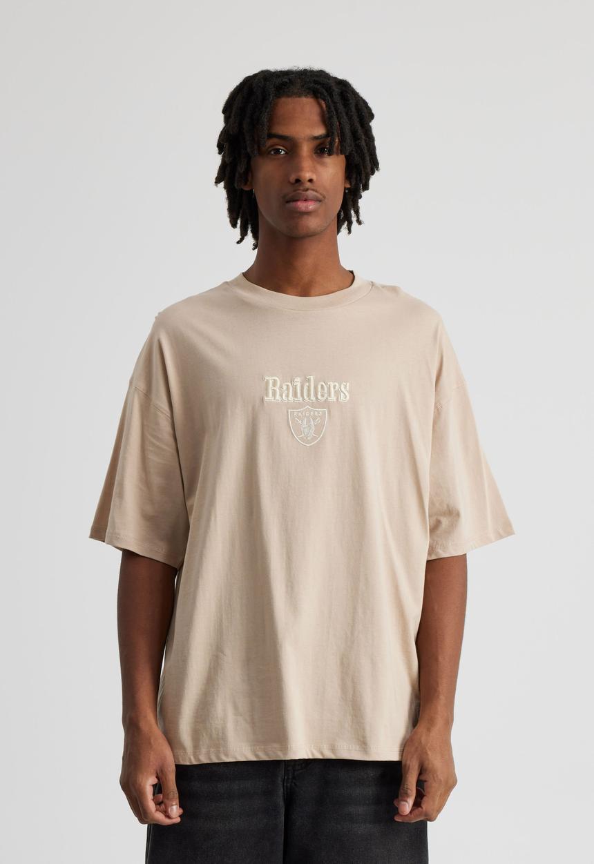 Factorie - Box Fit Nfl Tshirt - Lcn Nfl Beige/Raiders Embroidery