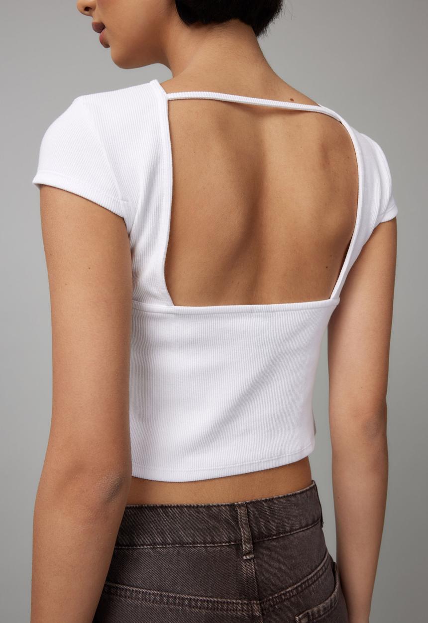 Factorie - Hazel Open Back Tee - White