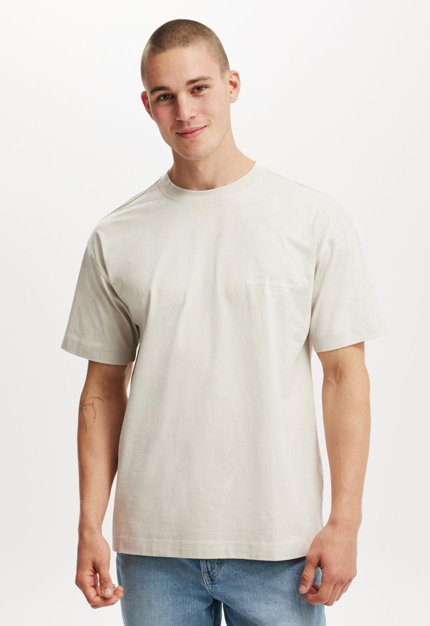 Cotton On - Box Fit Easy T-Shirt - Sand Dune/Maiden Ensemble