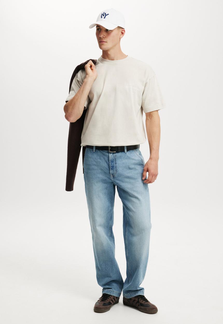 Cotton On - Box Fit Easy T-Shirt - Sand Dune/Maiden Ensemble