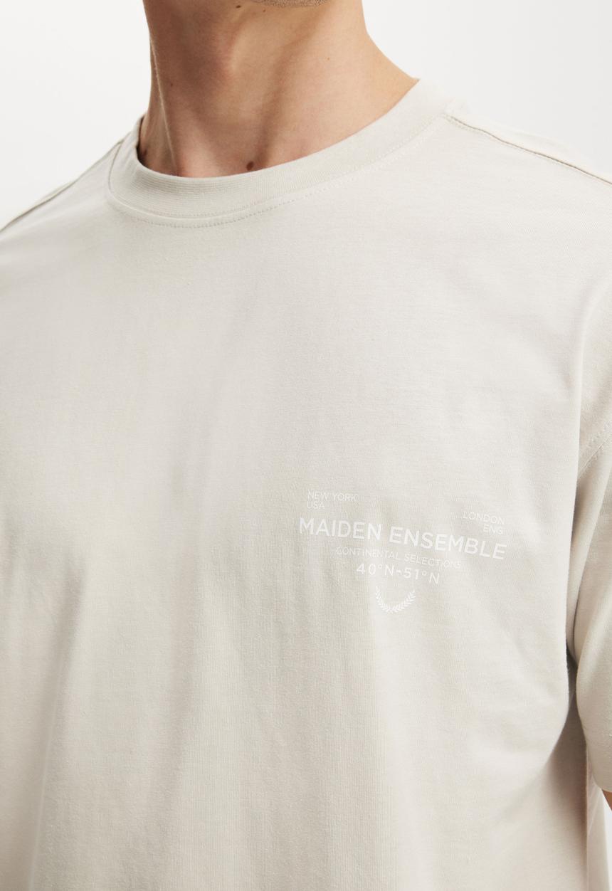 Cotton On - Box Fit Easy T-Shirt - Sand Dune/Maiden Ensemble