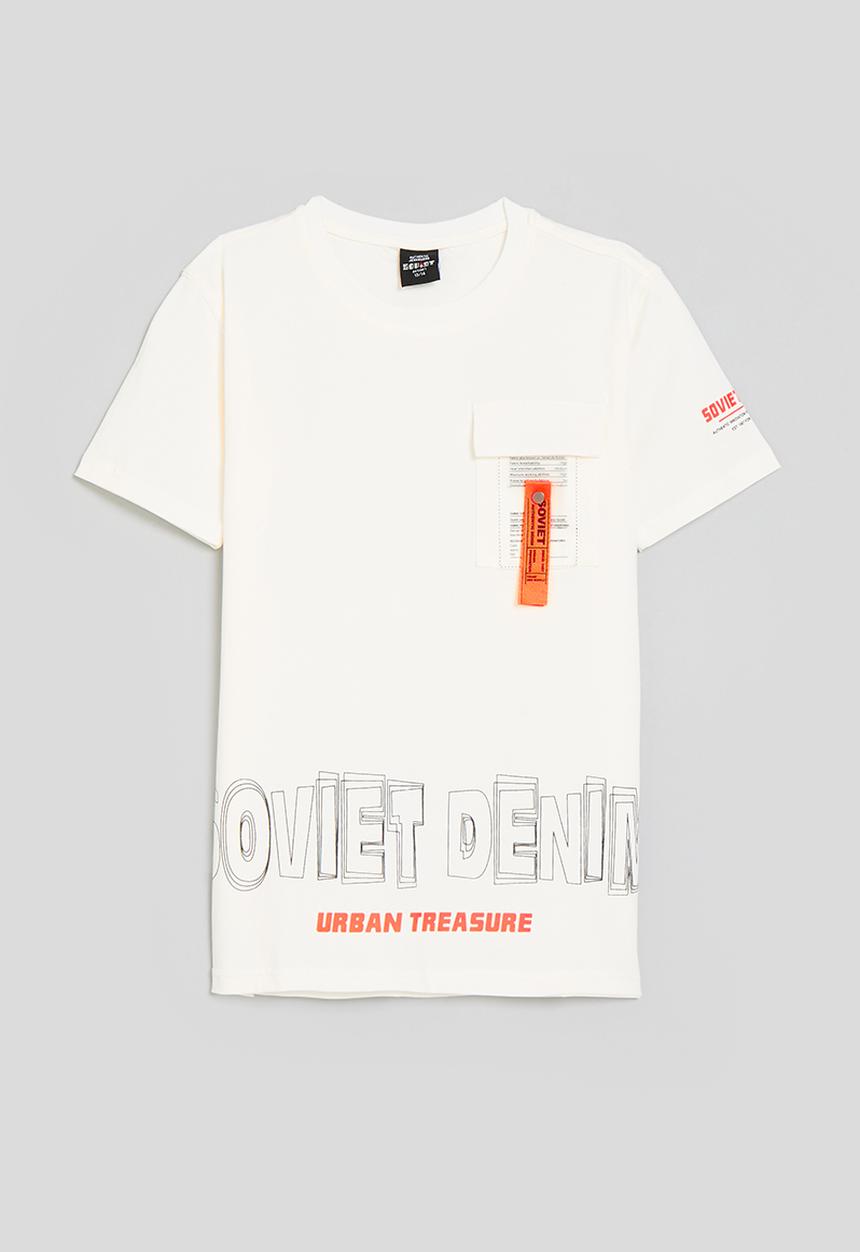 SOVIET - Boys s/slv fashion tee 5/6 - 13/14 - white