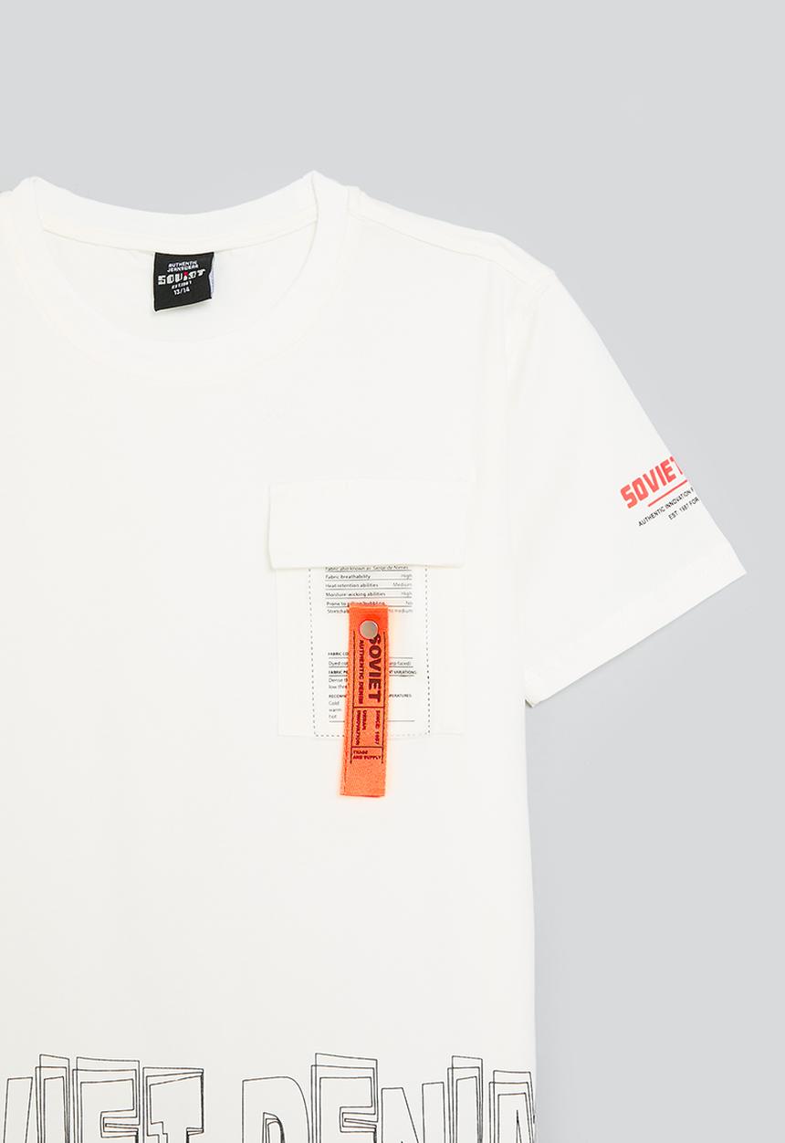 SOVIET - Boys s/slv fashion tee 5/6 - 13/14 - white